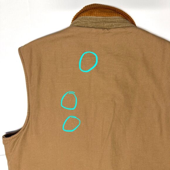 Sun+Stone Corduroy and Khaki Canvas Brown Tan Utility Vest Plaid Lined Men’s XL - Picture 12 of 12